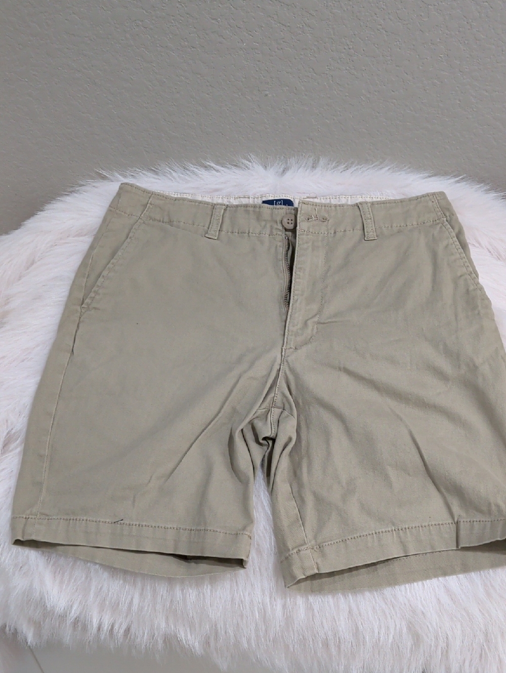 George Men's Light Khaki Flat-Front‎ Shorts